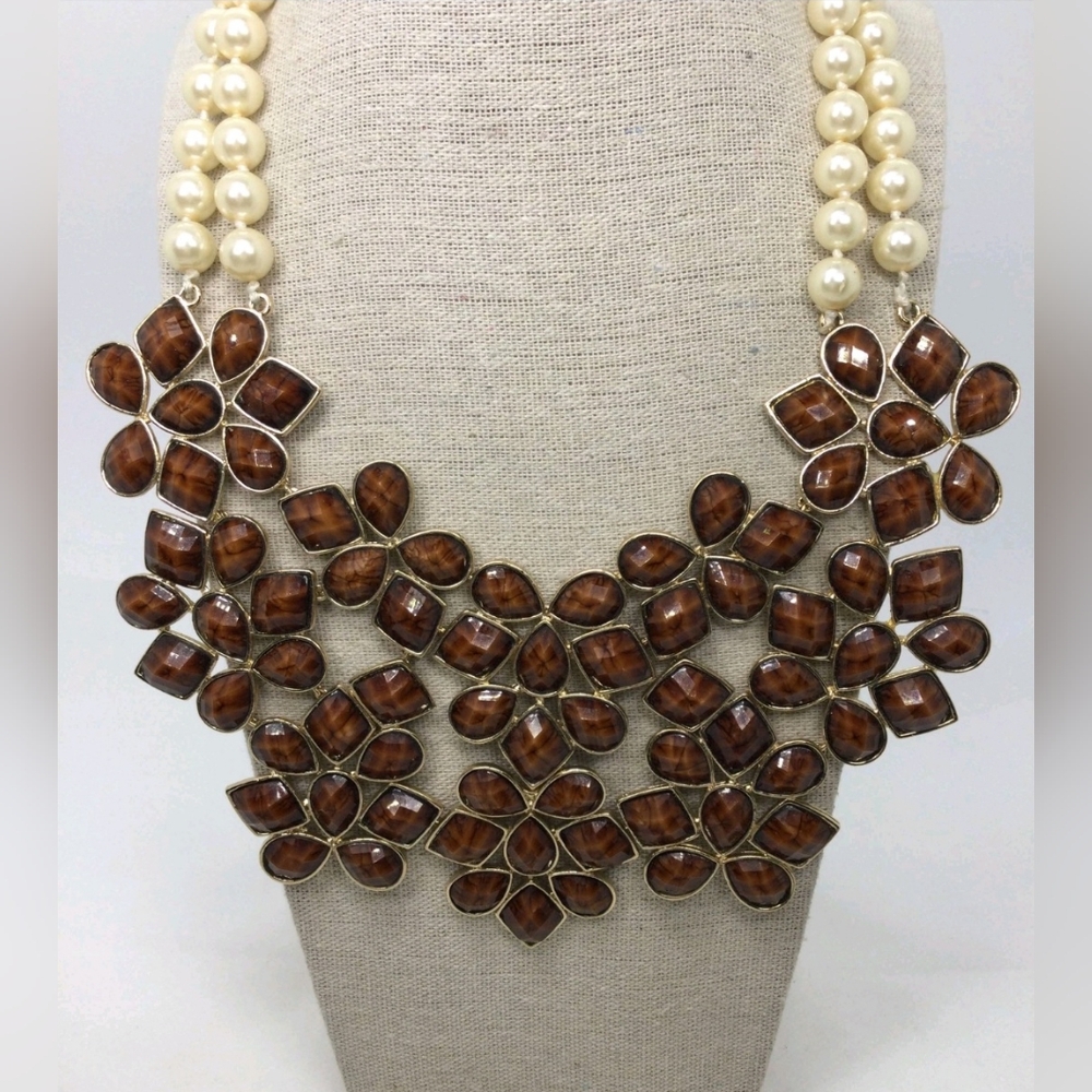 AMRITA SINGH Smoky REMSENBURG Statement Bib Necklace NWOT